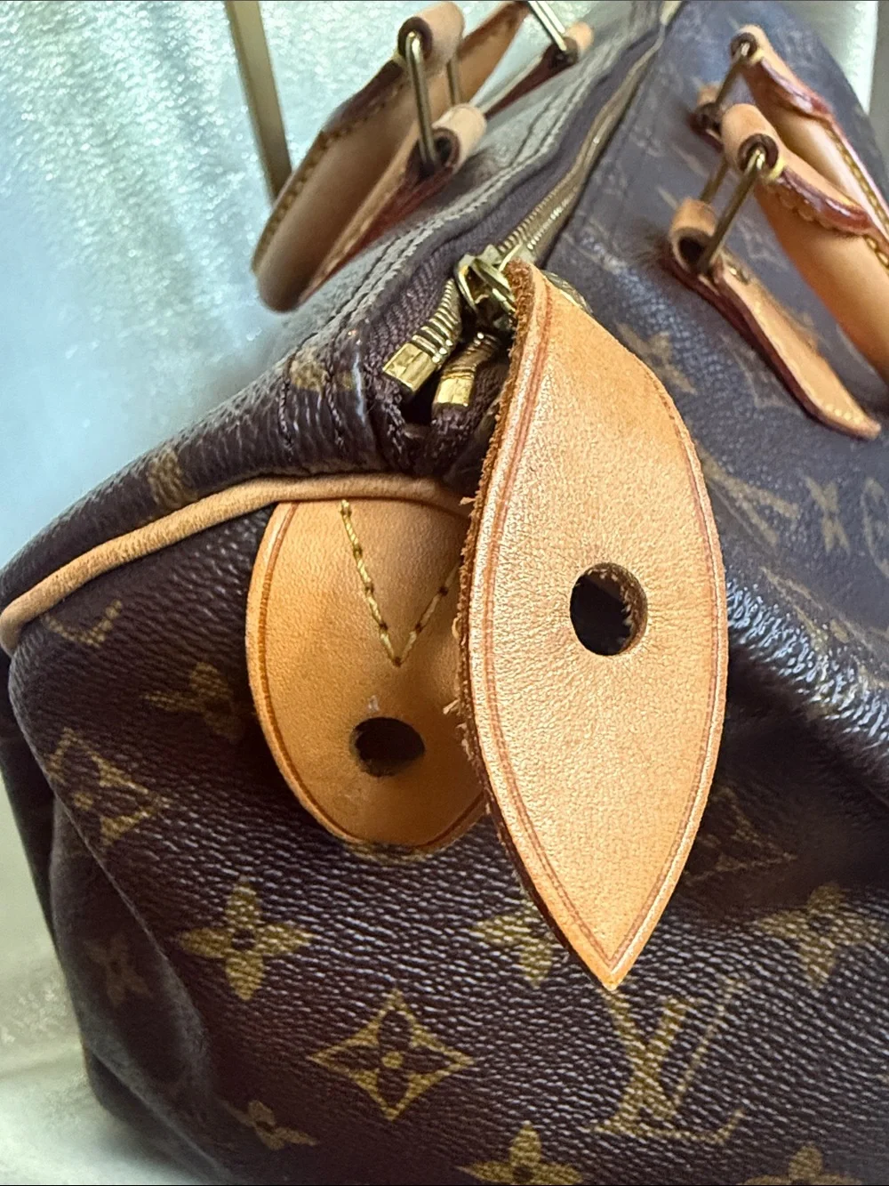 Louis Vuitton Brown Monogram Speedy 35 with Tan Trim - Really Good Condition